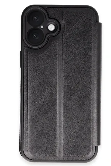 Newface iPhone 16 Plus Kılıf Flip Cover - Siyah resmi