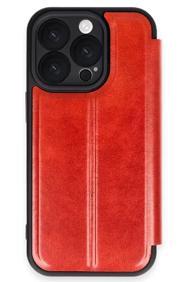 Newface iPhone 16 Pro Kılıf Flip Cover - Kırmızı resmi