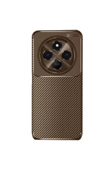 Newface Xiaomi Redmi 14C Kılıf Auto Focus Karbon Kapak - Kahverengi resmi