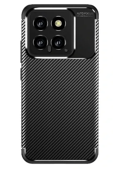 Newface Xiaomi Mi 14T Kılıf Auto Focus Karbon Kapak - Siyah resmi