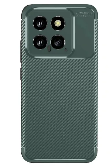 Newface Xiaomi Mi 14T Kılıf Auto Focus Karbon Kapak - Koyu Yeşil resmi