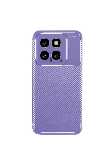 Newface Xiaomi Mi 14T Kılıf Auto Focus Karbon Kapak - Lila resmi