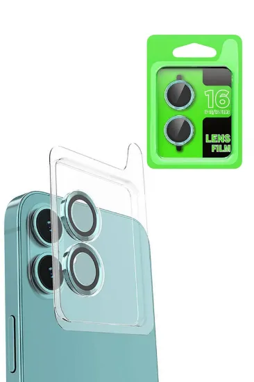 Newface iPhone 16 Raze Metal Kamera Lens - Turkuaz resmi