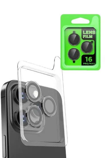 Newface iPhone 16 Pro Max Raze Metal Kamera Lens - Siyah resmi