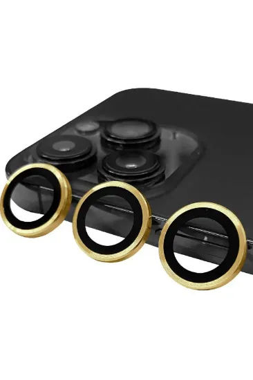 Newface iPhone 14 Pro Max Raze Metal Kamera Lens - Gold resmi