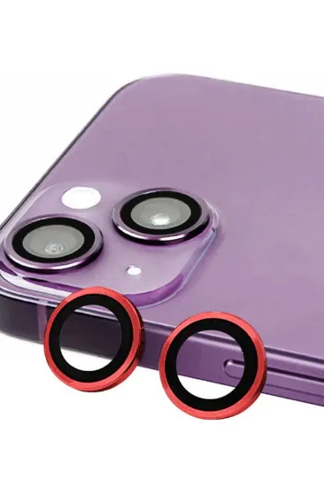 Newface iPhone 14 Plus Raze Metal Kamera Lens - Kırmızı resmi