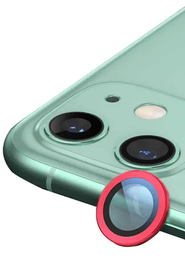 Newface iPhone 12 Raze Metal Kamera Lens - Kırmızı resmi