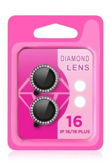 Newface iPhone 16 Rock Metal Kamera Lens - Siyah resmi