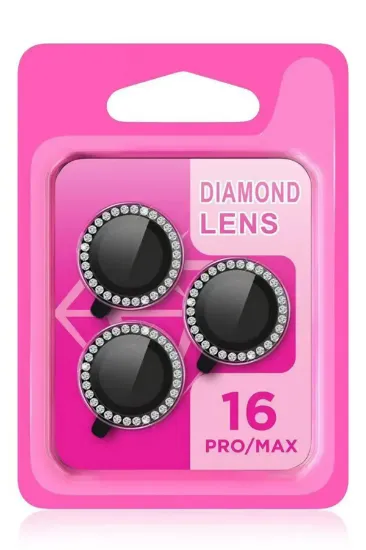 Newface iPhone 16 Pro Max Rock Metal Kamera Lens - Siyah resmi