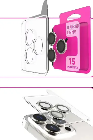 Newface iPhone 16 Pro Max Rock Metal Kamera Lens - Siyah resmi