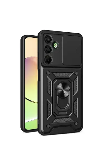 Newface Samsung Galaxy A16 5G Kılıf Pars Lens Yüzüklü Silikon - Siyah resmi