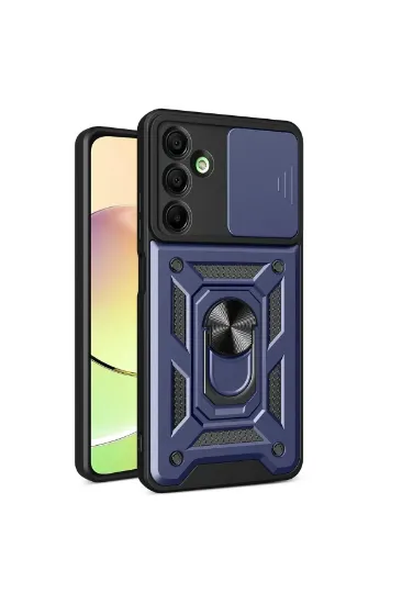 Newface Samsung Galaxy A16 5G Kılıf Pars Lens Yüzüklü Silikon - Lacivert resmi