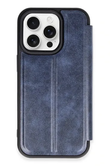 Newface iPhone 14 Pro Max Kılıf Flip Cover - Lacivert resmi