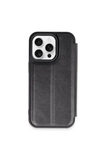 Newface iPhone 15 Pro Max Kılıf Flip Cover - Siyah resmi