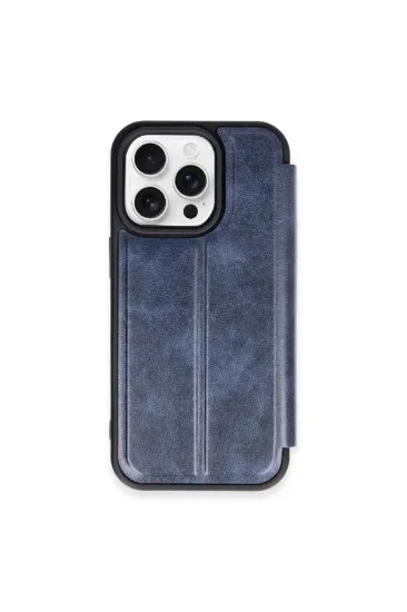Newface iPhone 15 Pro Max Kılıf Flip Cover - Lacivert resmi
