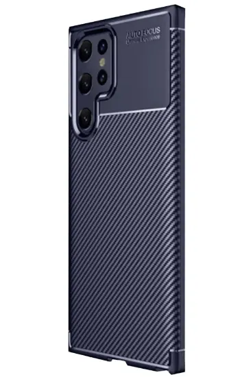 Newface Samsung Galaxy S25 Ultra Kılıf Auto Focus Karbon Kapak - Lacivert resmi