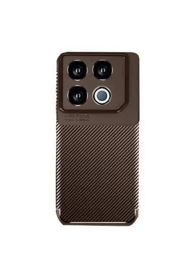 Newface İnfinix GT 20 Pro Kılıf Auto Focus Karbon Kapak - Kahverengi resmi
