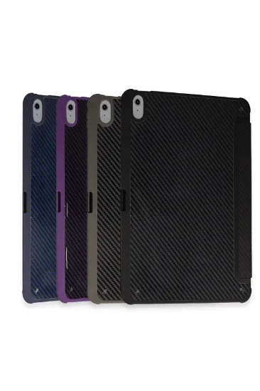 Newface iPad Pro 11 (2024) Kılıf Color Karbon Tablet Kılıfı - Derin Mor resmi