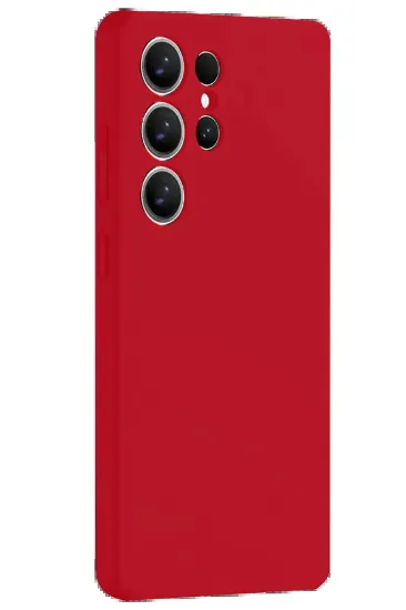 Newface Samsung Galaxy S25 Ultra Kılıf Nano içi Kadife Silikon - Kırmızı resmi