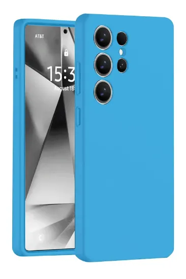 Newface Samsung Galaxy S25 Ultra Kılıf Nano içi Kadife Silikon - Mavi resmi