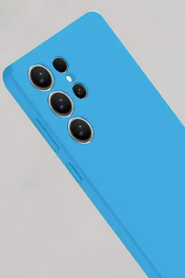 Newface Samsung Galaxy S25 Ultra Kılıf Nano içi Kadife Silikon - Mavi resmi