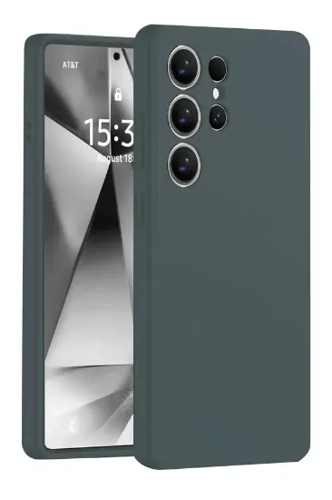 Newface Samsung Galaxy S25 Ultra Kılıf Nano içi Kadife Silikon - Koyu Yeşil resmi