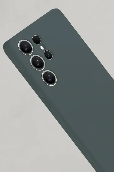 Newface Samsung Galaxy S25 Ultra Kılıf Nano içi Kadife Silikon - Koyu Yeşil resmi