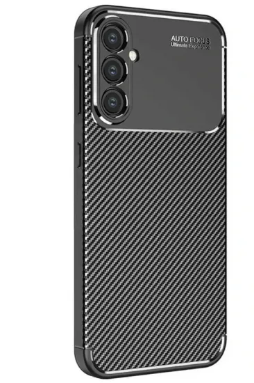 Newface Samsung Galaxy S25 Kılıf Auto Focus Karbon Kapak - Siyah resmi