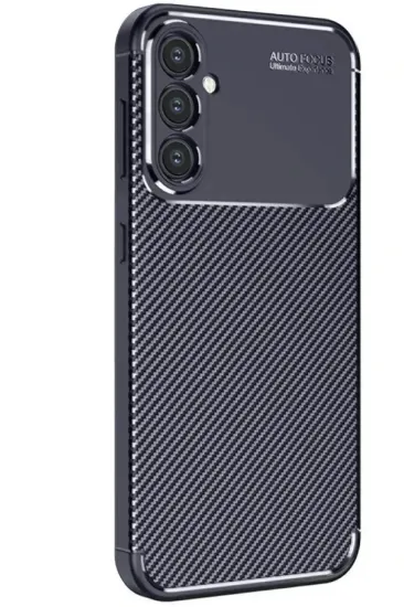 Newface Samsung Galaxy S25 Kılıf Auto Focus Karbon Kapak - Lacivert resmi