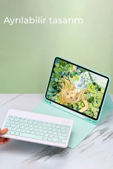 Newface Samsung Galaxy Tab A9 Plus Kılıf KC01 Smart Klavyeli Tablet Kılıfı - Lacivert resmi