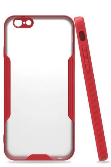 Newface iPhone 6 Kılıf Platin Silikon - Kırmızı resmi