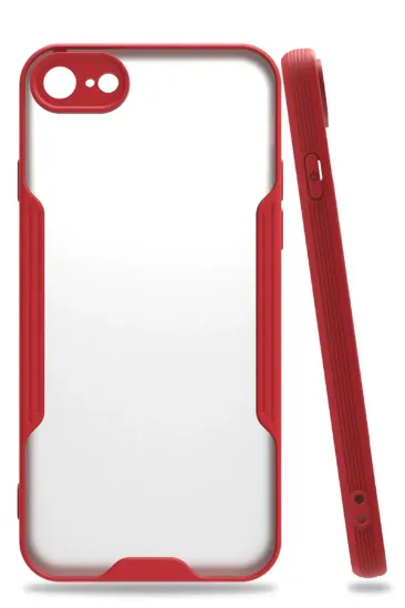 Newface iPhone 7 Kılıf Platin Silikon - Kırmızı resmi