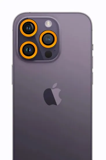 Newface iPhone 12 Pro Neon Fosforlu Kamera Lens - Sarı resmi