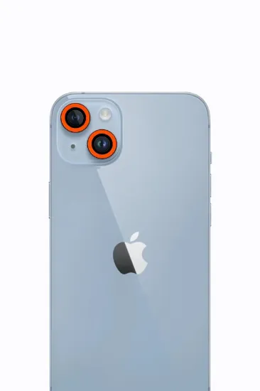 Newface iPhone 13 Neon Fosforlu Kamera Lens - Turuncu resmi