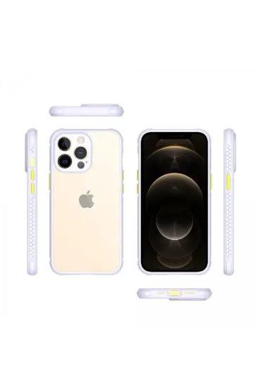 Newface iPhone 13 Pro Kılıf Miami Şeffaf Silikon - Lila resmi