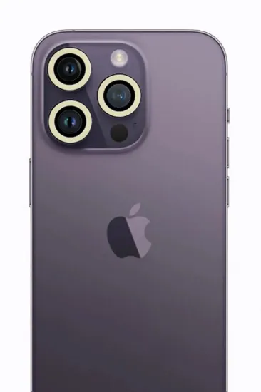 Newface iPhone 13 Pro Max Neon Fosforlu Kamera Lens - Beyaz resmi