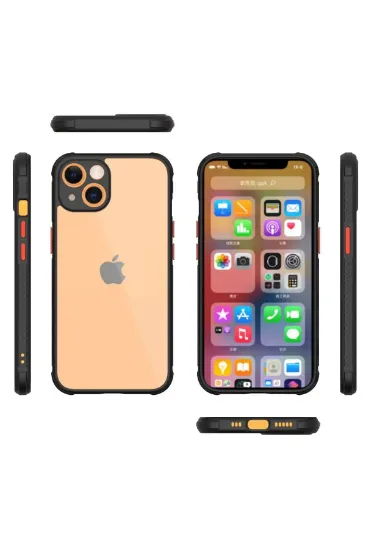 Newface iPhone 13 Mini Kılıf Miami Şeffaf Silikon - Siyah resmi