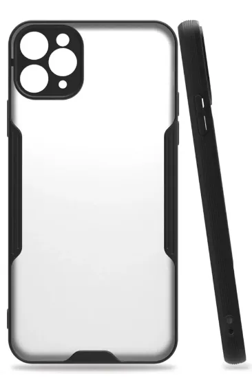 Newface iPhone 11 Pro Max Kılıf Platin Silikon - Siyah resmi