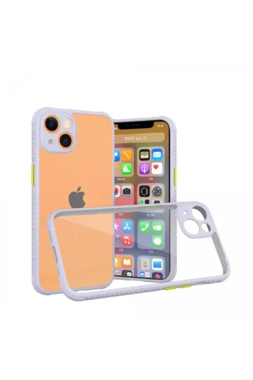 Newface iPhone 13 Mini Kılıf Miami Şeffaf Silikon - Lila resmi