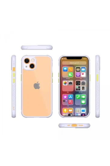 Newface iPhone 13 Mini Kılıf Miami Şeffaf Silikon - Lila resmi