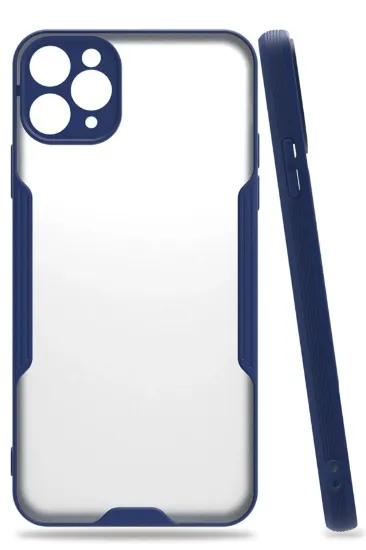 Newface iPhone 11 Pro Max Kılıf Platin Silikon - Lacivert resmi