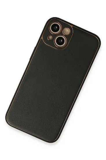 Newface iPhone 13 Kılıf Coco Deri Silikon Kapak - Siyah resmi
