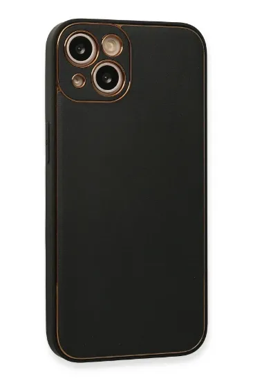 Newface iPhone 13 Kılıf Coco Deri Silikon Kapak - Siyah resmi