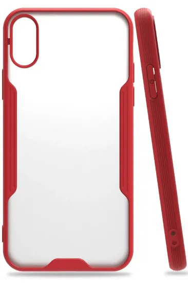 Newface iPhone X Kılıf Platin Silikon - Kırmızı resmi
