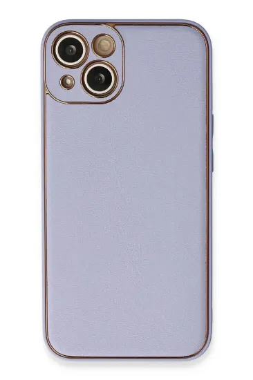 Newface iPhone 13 Kılıf Coco Deri Silikon Kapak - Açık Lila resmi