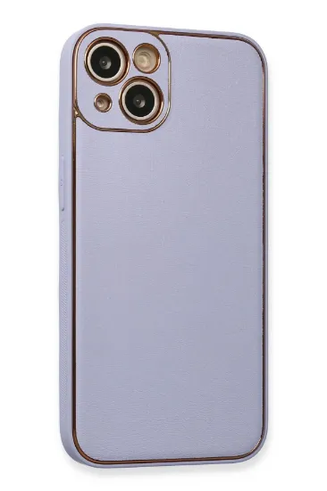 Newface iPhone 13 Kılıf Coco Deri Silikon Kapak - Açık Lila resmi
