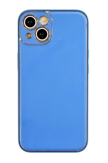 Newface iPhone 13 Kılıf Coco Deri Silikon Kapak - Açık Mavi resmi