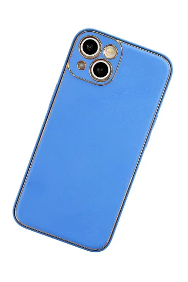 Newface iPhone 13 Kılıf Coco Deri Silikon Kapak - Açık Mavi resmi