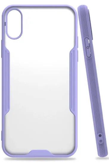 Newface iPhone X Kılıf Platin Silikon - Lila resmi