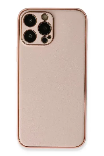 Newface iPhone 13 Pro Kılıf Coco Deri Silikon Kapak - Pembe resmi